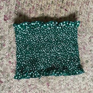 Green floral tube top